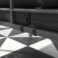 Outsunny Aluminium Three-Seater Garden Bench, with Cushions - Grey(m-8)