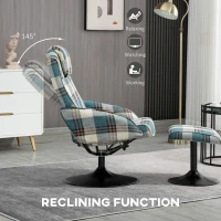 HOMCOM Faux Leather Reclining Chair and Footstool - Multicolour(m-4)