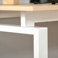 HOMCOM L-Shaped Home Office Computer Desk with Storage Shelf, Drawer, Corner PC Table Writing Workstation, Oak Beige White(m-7)