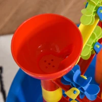 HOMCOM 30 Pcs Sand and Water Table Beach Toy Waterpark Activities Sand Pit Playset with Accessories Garden Sandbox(m-9)