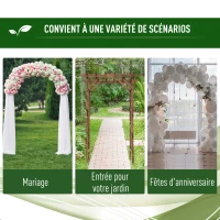 Outsunny Arche de Jardin Arche à rosiers Style Exotique dim. 140L x 65l x 200H cm Bois de Sapin(m-7)
