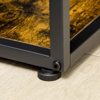 HOMCOM Industrial Bookcase Shelf, 6 Tier Metal Shelving, Storage Shelves for Living Room, Home Office, Bedroom, Rustic Brown(m-9)