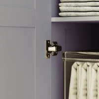 HOMCOM Double Paneled Door Wardrobe, with Shelves - Grey(m-9)