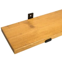 HOMCOM Juego de 2 Estantes de Pared de Madera Estanterías Flotantes para Salón Pasillo Cocina Dormitorio 90x15x2,5 cm Marrón(m-8)