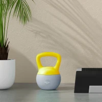 SPORTNOW 6KG Soft Kettlebell, Kettlebell with Non-Slip Handle for Home Gym, Weight Lifting, Strength Training, Yellow/Grey(m-7)