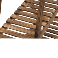 Outsunny Étagère à fleurs pyramidale en bois - porte plante bois 3 étagères - dim. 86L x 28l x 100H cm - bois massif de sapin foncé(m-4)