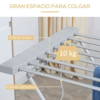 HOMCOM Tendedero Eléctrico Plegable 120W Secador Eléctrico de Ropa con Marco de Aleación de Aluminio 94x50x90 cm Plata(m-4)