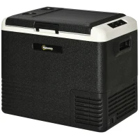 Outsunny 50L Car Refrigerator, Portable Compressor Car Fridge Freezer, Electric Cooler Box with 12/24V DC and 110-240V AC for Camping, Driving, Picnic, Down to -20℃(m-1)