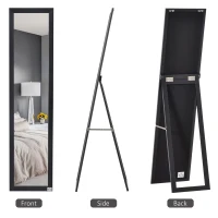 HOMCOM Full Length Mirror for Bedroom, Free Standing Dressing Mirror, Wall Mirror for Living Room, 37 x 154 cm, Black(m-4)