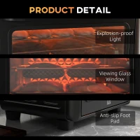 HOMCOM Air Fryer Oven, 13L Mini Oven, Multifunction Countertop Convection Oven w/ 12 Presets, Adjustable Temp and Time, 1500W(m-8)