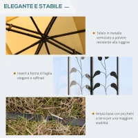 Outsunny Gazebo da Giardino 3x3m con Zanzariera, Telaio in Acciaio e Doppio Tettuccio, Beige(m-5)