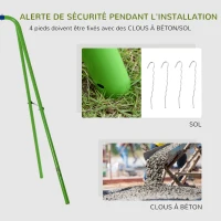 Outsunny Balançoire portique pour enfant 3 en 1 avec 1 balançoire face à face et 2 sièges de balancelle, balançoire enfant extérieur en métal, hauteur réglable, charge 180 kg, pour 3+ans, vert(m-8)