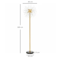HOMCOM 160cm Dandelion-Crystallite Floor Lamp, with Foot Switch(m-3)