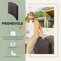 Outsunny Sdraio Lettino da Giardino Ergonomica con Cuscino Rimovibile Pieghevole Rattan 196x61x53cm Bianco(m-6)