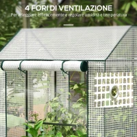 Outsunny Serra da Giardino con Copertura in PE, 2 Zone Separate e Porte Avvolgibili, 100x80x150cm(m-6)