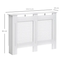 HOMCOM Copritermosifone Moderno a Griglia in MDF per Casa e Ufficio, 111.5x82x19 cm, Bianco(m-3)