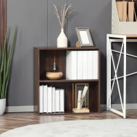 HOMCOM Libreria Mobiletto Armadietto 2 Ripiani Legno, Arredamento Moderno Casa e Ufficio, 60×24×63cm, Noce(m-2)