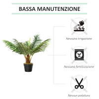 Outsunny Palma in Plastica Decorativa, Pianta Tropicale Finta con Vaso per Interno ed Esterno, Ф16 x 60cm(m-7)