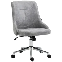 Vinsetto Sedia da Ufficio Regolabile in Altezza con Funzione Girevole e Inclinabile a 360°, 56x63x85-95 cm, Grigio(m-10)