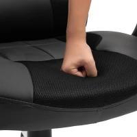 HOMCOM Gaming Silla Reclinable de Ergonómico hasta 130°con Reposacabezas Cojín Grosor 10cm Cuero Carga 120kg 67x69x118-127cm(m-7)