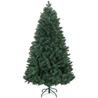 HOMCOM Albero di Natale Artificiale 180cm con 1061 Rami e Base in Metallo, Verde(m-1)