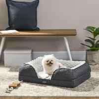 PawHut Calming Dog Bed Pet Mattress w/ Removable Cover, Anti-Slip Bottom, for Small Dogs, 70L x 50W x 18Hcm - Charcoal Grey(m-2)