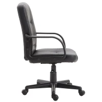 Vinsetto Silla de Oficina Giratoria Sillón de Escritorio Ergonómico con Ruedas Altura Ajustable Negro Material PU 60x60x90-99cm(m-9)