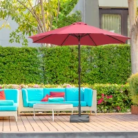 Outsunny 20kg Square Parasol Base Outdoor Garden Cement Umbrella Weight Stand Holder, Fits Φ32mm,Φ38mm,Φ48mm Pole - Black(m-10)