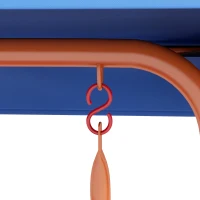 Outsunny Two Seater Kids Garden Swing, Cowboy Themed kids Swing Chair with Adjustable Canopy, Safety Belts for Outdoor Use(m-8)