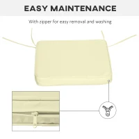 Outsunny Set of 6 Pcs Chair Cushion, 42Lx42Wx5T cm-Cream White(m-7)