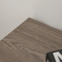 HOMCOM Meuble de rangement bibliothèque dim. 119L x 29l x 76H cm 4 grandes niches panneaux particules imitation bois gris(m-5)