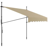 Outsunny Store banne manuel rétractable inclinaison réglable installation rapide  sans trous à percer 3 x 1,5 x 3,1 m(m-1)