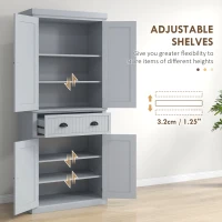 HOMCOM Freestanding Multi-Storage Kitchen Cabinet - Grey(m-5)