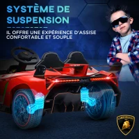 HOMCOM Voiture électrique licence Lamborghini Veneno 12V pour enfants avec portes papillon télécommande musique rouge(m-7)