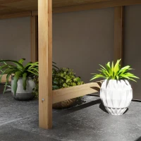 Outsunny Jardinière sur Pieds Potager surélevé, Inserts d'irrigation + Feutre de Drainage Inclus Bois Sapin pré-huilé(m-10)