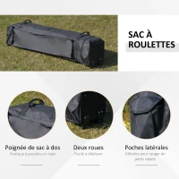 Outsunny Tonnelle barnum de jardin pop-up pliant acier polyester moustiquaires + sac de transport à roulettes gris(m-8)