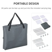 Outsunny 3-Shelf Camping Cupboard Camping Kitchen Station Cook Table, Storage Organiser for BBQ Party Picnics Backyards with Carrying Bag, Grey(m-7)