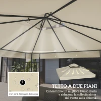 Outsunny Copertura per Gazebo da Giardino 3x3m, Tetto Sostitutivo UPF30+ a 2 Livelli in Poliestere, Crema(m-4)