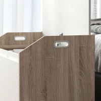 HOMCOM 60 x 35.5cm Storage Ottoman Box, with Top Seat - White(m-9)