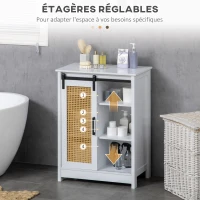 kleankin Ensemble de Meuble murale de salle de bain et Meuble de salle de bain sur pied - porte coulissante à galandage(m-5)