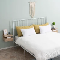 HOMCOM Set de 2 Mesitas de Noche Flotantes con 1 Cajón y Estante Abierto Diseño Moderno Montado en la Pared 35x32x22,5 cm Roble(m-6)