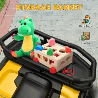 AIYAPLAY 12V Kids Electric Ride on ATV, Battery-Powered Quad Bike w/ Spring Suspension, Forward Backward, Storage Basket, Yellow(m-5)