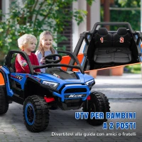 AIYAPLAY Macchina Elettrica per Bambini 3-8 Anni 24V con Guida Manuale e Telecomando, Velocità 5-7km/h, Blu(m-4)