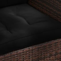 Outsunny 2-Piece Seat Cushions Back Pillows Replacement, Patio Chair Cushions Set for Indoor Outdoor, Black(m-9)