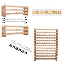 HOMCOM Étagère à bouteilles casier à vin range bouteilles horizontal 6 niveaux 72 bouteilles max. dim. 114L x 28l x 85H cm bois de pin massif(m-4)