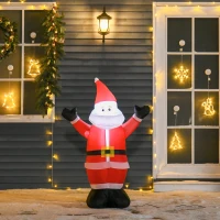 HOMCOM Babbo Natale Gonfiabile Luminoso Luci LED Decorazione Natalizia Altezza 1.2m(m-2)