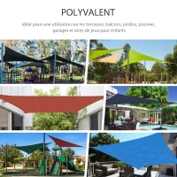 Outsunny Voile d'ombrage carrée 3x3m toile ombrage extérieur protection anti-UV, pour jardin terrasse extérieur patio piscine balcon, crème(m-7)