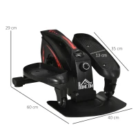HOMCOM Mini Manual Elliptical Bike, Compact Elliptical Cross Trainer Fitness Workout w/ LCD Monitor, Anti-Slip Pedals, Adjustable Resistance for Home Office(m-3)