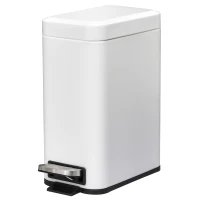 HOMCOM Poubelle à pédale de salle de bain 5 L métal blanc(m-1)