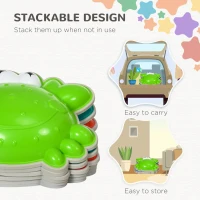 ZONEKIZ 6PCs Kids Stepping Stones w/ TPE Anti-Slip Edge, Crab-Designed Balance River Stones, Obstacle Courses, Stackable(m-6)